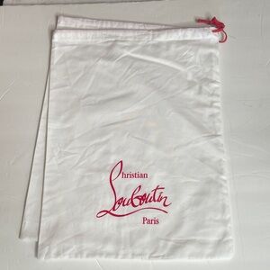 Christian Louboutin Paris Cotton Dust Bag, set of two bags. 15” X 11.5